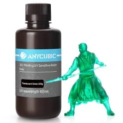 Anycubic 500g 3D Printer Resin Filament, 405nm UV Plant-Based Rapid Resin, High Precision, Quick Curing, Water Blue