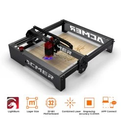ACMER P1 10W Laser Engraver Cutter, 0.06x0.08mm Spot, 10000mm/min Engraving Speed, Offline Engraving, 32-bit Motherboard, 400x410mm -BioloMix Shop ACMER P1 10W Laser Engraver Cutter 517812 3