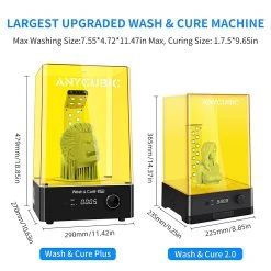 Anycubic Wash & Cure Plus Machine, Basket Washing Size 192mm*120mm*290mm, Curing Size 190mm*245mm -BioloMix Shop Anycubic Wash and Cure Plus Machine 473352 2