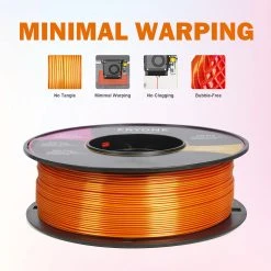 ERYONE Dual Color Silk PLA Filament For 3D Printers, 1.75mm Tolerance +/- 0.03mm, 1kg (2.2LBS)/Spool - Gold And Red -BioloMix Shop ERYONE Dual Color Silk PLA Filament Gold and Red 507542 1