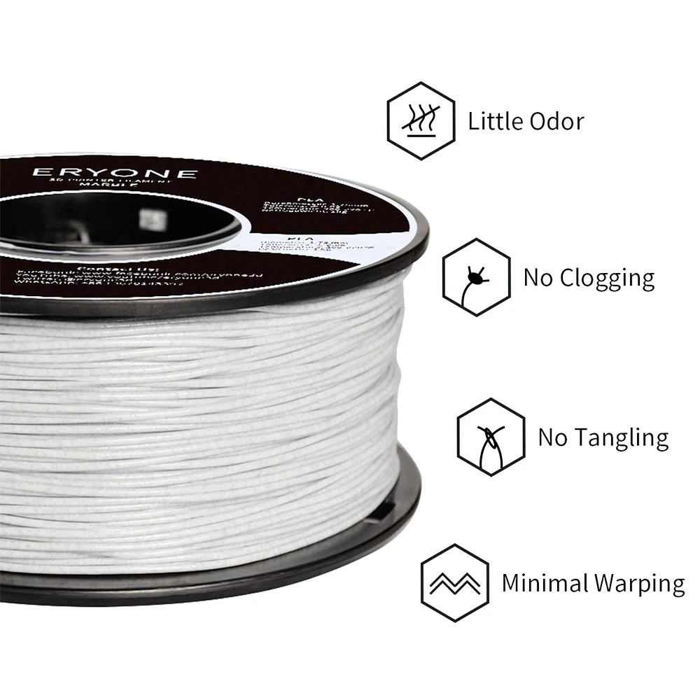 ERYONE Marble PLA Filament For FDM 3D Printer/Pen, 1.75mm Tolerance 0.03mm 1KG(2.2LBS)/Spool 6 ERYONE Marble PLA Filament For FDM 3D Printer/Pen, 1.75mm Tolerance 0.03mm 1KG(2.2LBS)/Spool - Image 4