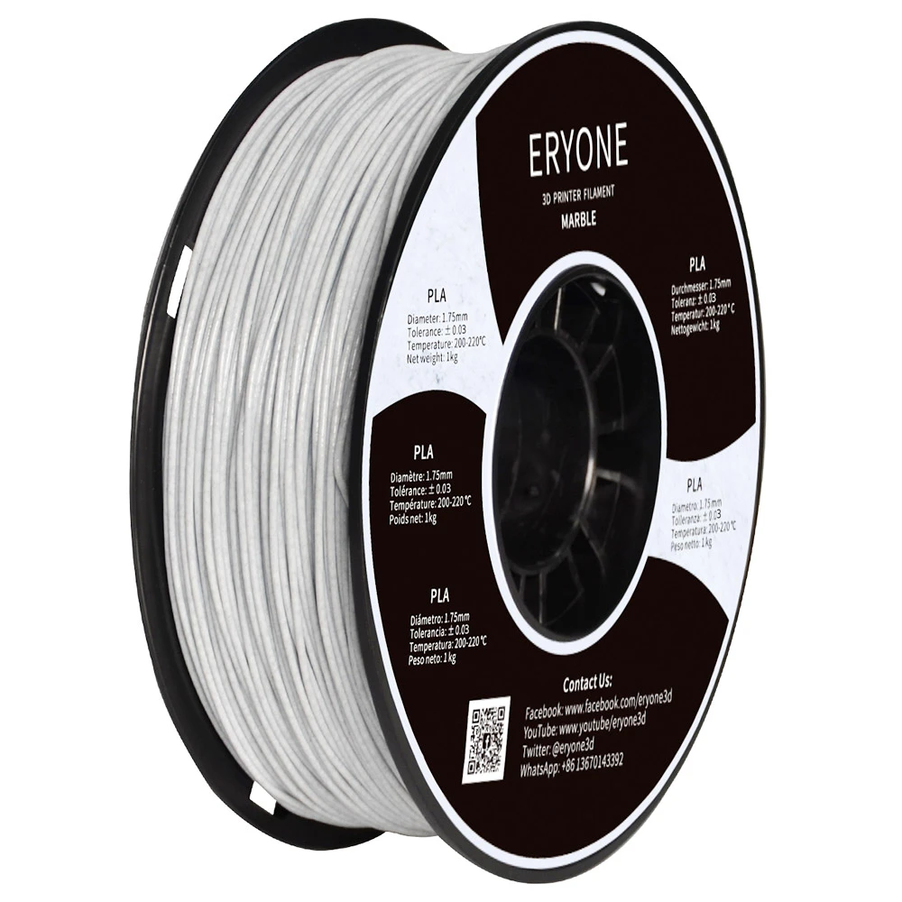 ERYONE Marble PLA Filament For FDM 3D Printer/Pen, 1.75mm Tolerance 0.03mm 1KG(2.2LBS)/Spool 7 ERYONE Marble PLA Filament For FDM 3D Printer/Pen, 1.75mm Tolerance 0.03mm 1KG(2.2LBS)/Spool - Image 5