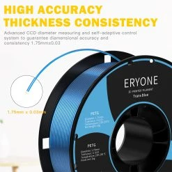 ERYONE PETG Filament For 3D Printer 1.75mm Tolerance 0.03mm 1KG(2.2LBS)/Spool - Transparent Blue -BioloMix Shop ERYONE PETG Filament for 3D Printer 1 75mm 496834 1