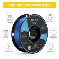 ERYONE PETG Filament For 3D Printer 1.75mm Tolerance 0.03mm 1KG(2.2LBS)/Spool - Transparent Blue -BioloMix Shop ERYONE PETG Filament for 3D Printer 1 75mm 496834 2