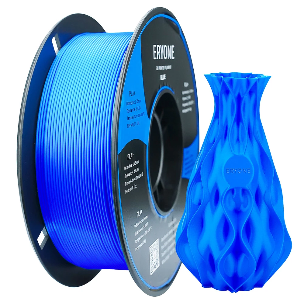ERYONE PLA+ Filament For 3D Printer 1.75mm Tolerance 0.03mm1kg (2.2LBS)/Spool - Blue 3 ERYONE PLA+ Filament For 3D Printer 1.75mm Tolerance 0.03mm1kg (2.2LBS)/Spool - Blue