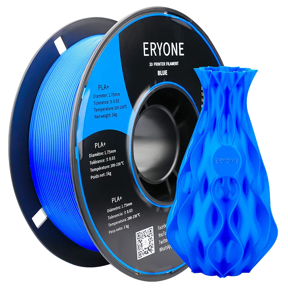 ERYONE PLA+ Filament For 3D Printer 1.75mm Tolerance 0.03mm1kg (2.2LBS)/Spool - Blue 6 ERYONE PLA+ Filament For 3D Printer 1.75mm Tolerance 0.03mm1kg (2.2LBS)/Spool - Blue - Image 4