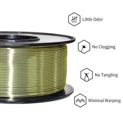 ERYONE Ultra Silk PLA Filament For 3D Printer 1.75mm Tolerance 0.03 Mm, 1kg (2.2LBS) / Spool - Bronze -BioloMix Shop ERYONE Ultra Silk PLA Filament 519119 1