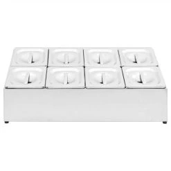 Gastronorm Container Holder With 8 GN 1/6 Pan Stainless Steel -BioloMix Shop Gastronorm Container Holder with 8 GN 1 6 Pan Stainless Steel 446071 2