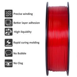 Geeetech HS PLA Filament For 3D Printer, 1.75mm Dimensional Accuracy +/- 0.03mm 1kg Spool (2.2 Lbs) - Red -BioloMix Shop Geeetech HS PLA Filament Red 519494 3