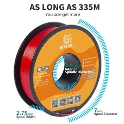 Geeetech HS PLA Filament For 3D Printer, 1.75mm Dimensional Accuracy +/- 0.03mm 1kg Spool (2.2 Lbs) - Red -BioloMix Shop Geeetech HS PLA Filament Red 519494 4