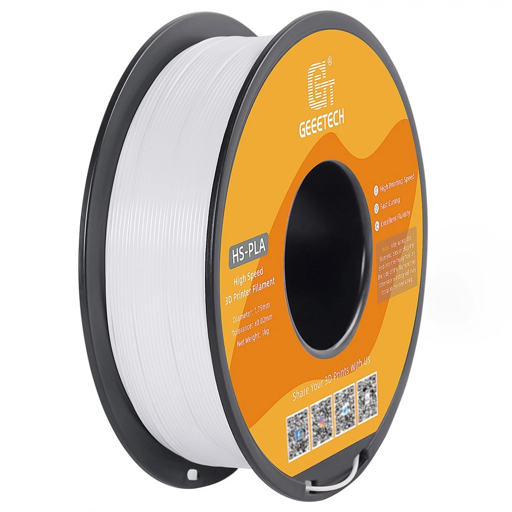 Geeetech HS PLA Filament For 3D Printer, 1.75mm Dimensional Accuracy +/- 0.03mm 1kg Spool (2.2 Lbs) - White 4 Geeetech HS PLA Filament For 3D Printer, 1.75mm Dimensional Accuracy +/- 0.03mm 1kg Spool (2.2 Lbs) - White - Image 2