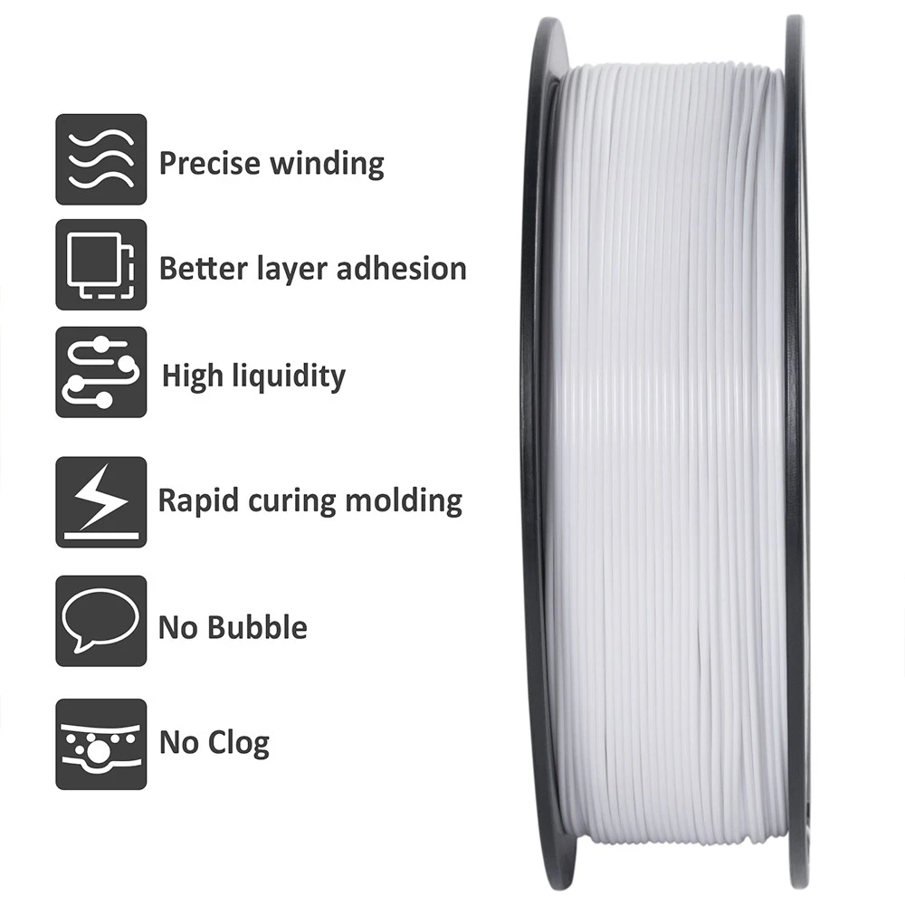 Geeetech HS PLA Filament For 3D Printer, 1.75mm Dimensional Accuracy +/- 0.03mm 1kg Spool (2.2 Lbs) - White 7 Geeetech HS PLA Filament For 3D Printer, 1.75mm Dimensional Accuracy +/- 0.03mm 1kg Spool (2.2 Lbs) - White - Image 5