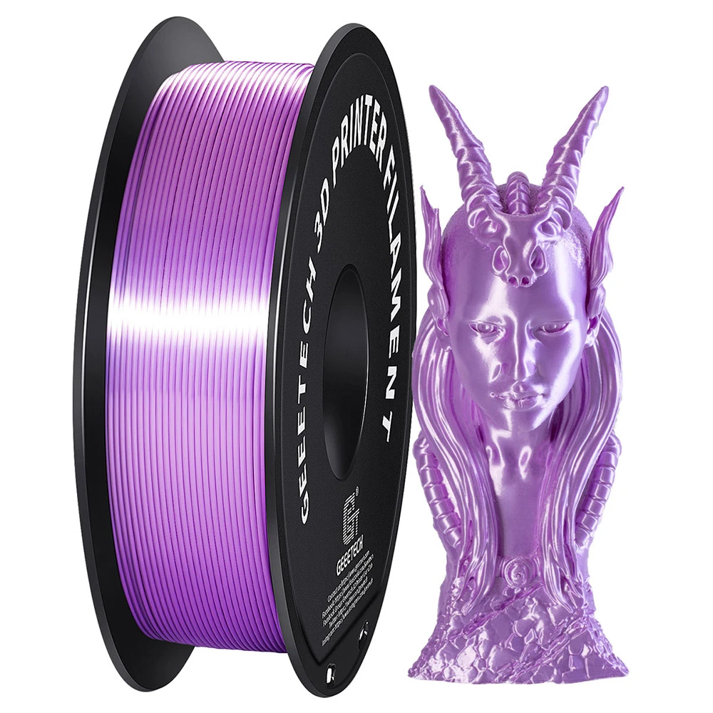 Geeetech Silk PLA Filament For 3D Printer, 1.75mm Dimensional Accuracy +/- 0.03mm 1kg Spool (2.2 Lbs) - Purple 4 Geeetech Silk PLA Filament For 3D Printer, 1.75mm Dimensional Accuracy +/- 0.03mm 1kg Spool (2.2 Lbs) - Purple - Image 2