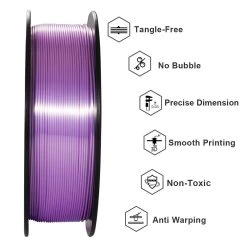 Geeetech Silk PLA Filament For 3D Printer, 1.75mm Dimensional Accuracy +/- 0.03mm 1kg Spool (2.2 Lbs) - Purple 11 Geeetech Silk PLA Filament For 3D Printer, 1.75mm Dimensional Accuracy +/- 0.03mm 1kg Spool (2.2 Lbs) - Purple -BioloMix Shop Geeetech Silk PLA Filament for 3D Printer Purple 518563 3
