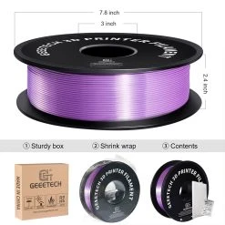 Geeetech Silk PLA Filament For 3D Printer, 1.75mm Dimensional Accuracy +/- 0.03mm 1kg Spool (2.2 Lbs) - Purple 13 Geeetech Silk PLA Filament For 3D Printer, 1.75mm Dimensional Accuracy +/- 0.03mm 1kg Spool (2.2 Lbs) - Purple -BioloMix Shop Geeetech Silk PLA Filament for 3D Printer Purple 518563 5