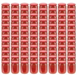 Glass Jam Jars With Red Lid 96 Pcs 230 Ml
