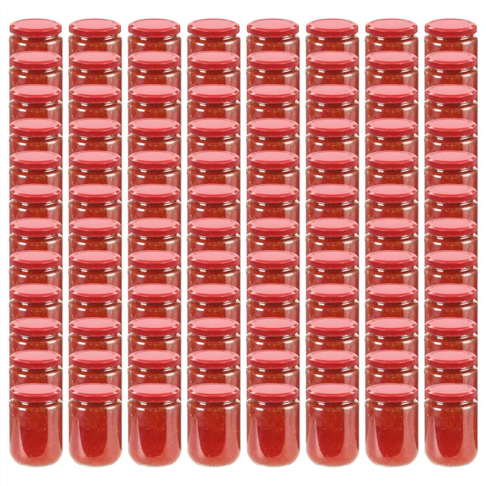 Glass Jam Jars With Red Lid 96 Pcs 230 Ml 3 Glass Jam Jars With Red Lid 96 Pcs 230 Ml