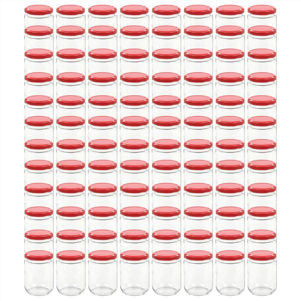 Glass Jam Jars With Red Lid 96 Pcs 230 Ml 4 Glass Jam Jars With Red Lid 96 Pcs 230 Ml - Image 2