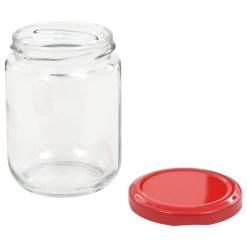 Glass Jam Jars With Red Lid 96 Pcs 230 Ml 12 Glass Jam Jars With Red Lid 96 Pcs 230 Ml -BioloMix Shop Glass Jam Jars with Red Lid 96 pcs 230 ml 486473 4