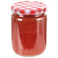 Glass Jam Jars With White And Red Lid 96 Pcs 230 Ml -BioloMix Shop Glass Jam Jars with White and Red Lid 96 pcs 230 ml 489735 2