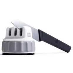 HUOHOU Mini Sharpener Fixiable Sharpen Stone Trible Wheel Whetstone Sharpening Tool Grindstone