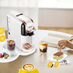 HiBREW H2A 1450W Espresso Coffee Machine, 19 Bar Extraction, Hot/Cold 4-in-1 Multiple Capsule Coffee Maker - White -BioloMix Shop HiBREW H2A 1450W Espresso Coffee Machine White 508857 4
