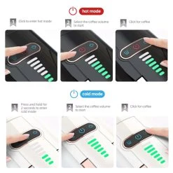 HiBREW H2B 5-in-1 Coffee Maker With Water Level Line, 1450W 19Bar Hot/Cold Capsule Coffee Machine, 600ml Water Tank - White -BioloMix Shop HiBREW H2B 5 in 1 Coffee Maker White 518144 5