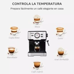 HiBREW H5 1050W Coffee Maker, 20 Bar Semi-Auto Cappuccino Espresso Coffee Machine, 1.5L Capacity, Temperature Display -BioloMix Shop HiBREW H5 1050W Coffee Maker with Latte Cup 508689 5