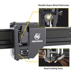 MINGDA Magician Pro 3D Printer, Auto Leveling, Double Gears Direct Extrusion, Resume Printing, Glass Heat Bed, Print Size 400*400*400mm -BioloMix Shop MINGDA Magician Pro 3D Printer 500322 3