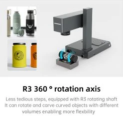MR CARVE M4 Laser Marking Machine, 5W 455nm Laser + 2W 1064nm Dual Laser, 0.001mm Accuracy, 10000mm/s Engraving Speed, Supports Rotary Roller, 70*70mm, US Plug -BioloMix Shop MR CARVE M4 Laser Engraver US Plug 518353 2