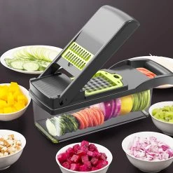 Multi-Function House-Hold Seven-Blade Dicing And Slicing Slicer - Blue 9 Multi-Function House-Hold Seven-Blade Dicing And Slicing Slicer - Blue -BioloMix Shop Multi Function House Hold Seven Blade Dicing and Slicing Slicer 496521 2