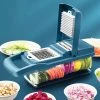 Multi-Function House-Hold Six-Blade Dicing And Slicing Slicer - Blue