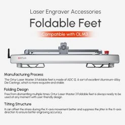 ORTUR FFT1.0 Foldable Feet For ORTUR Laser Master 3 Laser Engraver, 4Pcs -BioloMix Shop ORTUR FFT1 0 Foldable Feet 515959 3