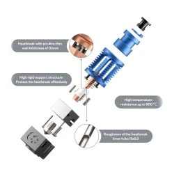 Phaetus Dragon Hotend High Flow Edition, For Normal FDM 3D Printers, 500 Celsius Degrees Temperature Resistance, Compatible With All Filaments, PLA, ABS, PETG, TPU, PP, PC, Nylon, PEEK, PEI And Composite Materials, Blue -BioloMix Shop Phaetus Dragon Hotend HF 499085 3