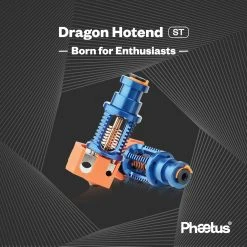Phaetus Dragon Hotend Standard Flow Edition, 500 Celsius Degrees Temperature Resistance, For Normal FDM 3D Printers, Compatible With All Filaments, PLA, ABS, PETG, TPU, PP, PC, Nylon, PEEK, PEI And Composite Materials, Black -BioloMix Shop Phaetus Dragon Hotend ST 499088 2