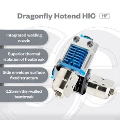 Phaetus Dragonfly HIC HF Hotend, Lengthened Integrated Welding Nozzle, 0.25mm Heat Break, Super Flow Rate, Heat Insulation, Compatible With Creality CR-10/CR-20 Series Ender 2 / Ender 3 Ender 3 V2, Ender 3 Pro Ender 5/Ender 5 Plus, Black -BioloMix Shop Phaetus Dragonfly HOTEND HIC HF 499511 1