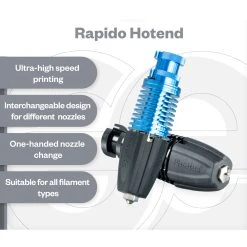 Phaetus Rapido UHF Hotend, Printing Flow 75mm³/s, Volcano And V6 Nozzle, Ultra High Flow Edition, For All Prusa Models And Other Models Assembled With Adapters, Black -BioloMix Shop Phaetus Rapido Hotend UHF Extruder 499083 1
