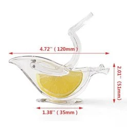 Portable Transparent Manual Lemon Juicer, Acrylic Manual Lemon Slice Squeezer, Bird Shape Hand Fruit Juicer -BioloMix Shop Portable Transparent Manual Lemon Juicer 518089 4