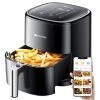 Proscenic T22 Smart Electric Air Fryer Oil-Free Non-stick Pan 5L 1500W 3D HF Circulation Technology 100 Recipes 11 Programs LED Display App And Voice Control - Black -BioloMix Shop Proscenic T22 Oil Free Air Fryer 478408 0