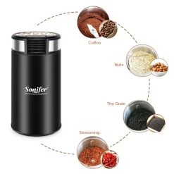Sonifer SF3526 200W 50g Mini Electric Coffee Grinder, Cafe Grass Nuts Herbs Grains Pepper Coffee Beans Grinding Machine -BioloMix Shop Sonifer SF3526 200W 50g Mini Electric Coffee Grinder 507197 4