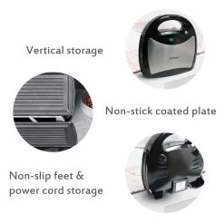 Sonifer SF6050 800W Electric Waffle Maker, 3-in-1 Grill Sandwich Panini Plate, Toaster Breakfast Machine, Non-stick -BioloMix Shop Sonifer SF6050 700 800W Electric Waffle Maker 507561 3