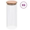 Storage Glass Jars With Bamboo Lid 6 Pcs 1000 Ml 1 Storage Glass Jars With Bamboo Lid 6 Pcs 1000 Ml -BioloMix Shop Storage Glass Jars with Bamboo Lid 6 pcs 1000 ml 471749 0