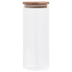BioloMix Shop -BioloMix Shop Storage Glass Jars with Bamboo Lid 6 pcs 1000 ml 471749 1