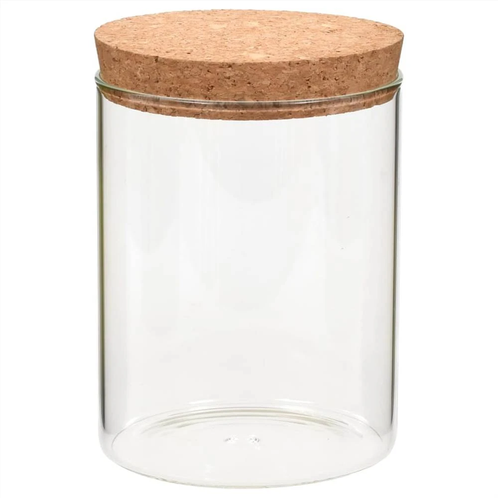 Storage Glass Jars With Cork Lid 6 Pcs 650 Ml 5 Storage Glass Jars With Cork Lid 6 Pcs 650 Ml - Image 3