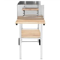 XXL Trolley Charcoal BBQ Grill Stainless Steel With 2 Shelves 10 XXL Trolley Charcoal BBQ Grill Stainless Steel With 2 Shelves -BioloMix Shop XXL Trolley Charcoal BBQ Grill Stainless Steel with 2 Shelves 492924 2